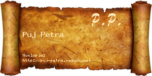 Puj Petra névjegykártya